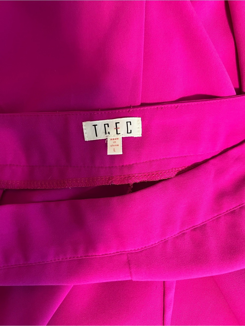 TCEC Hot Pink Wide Leg High Rise Pants Flowy Palazzo Boutique Chic - Picture 4 of 7